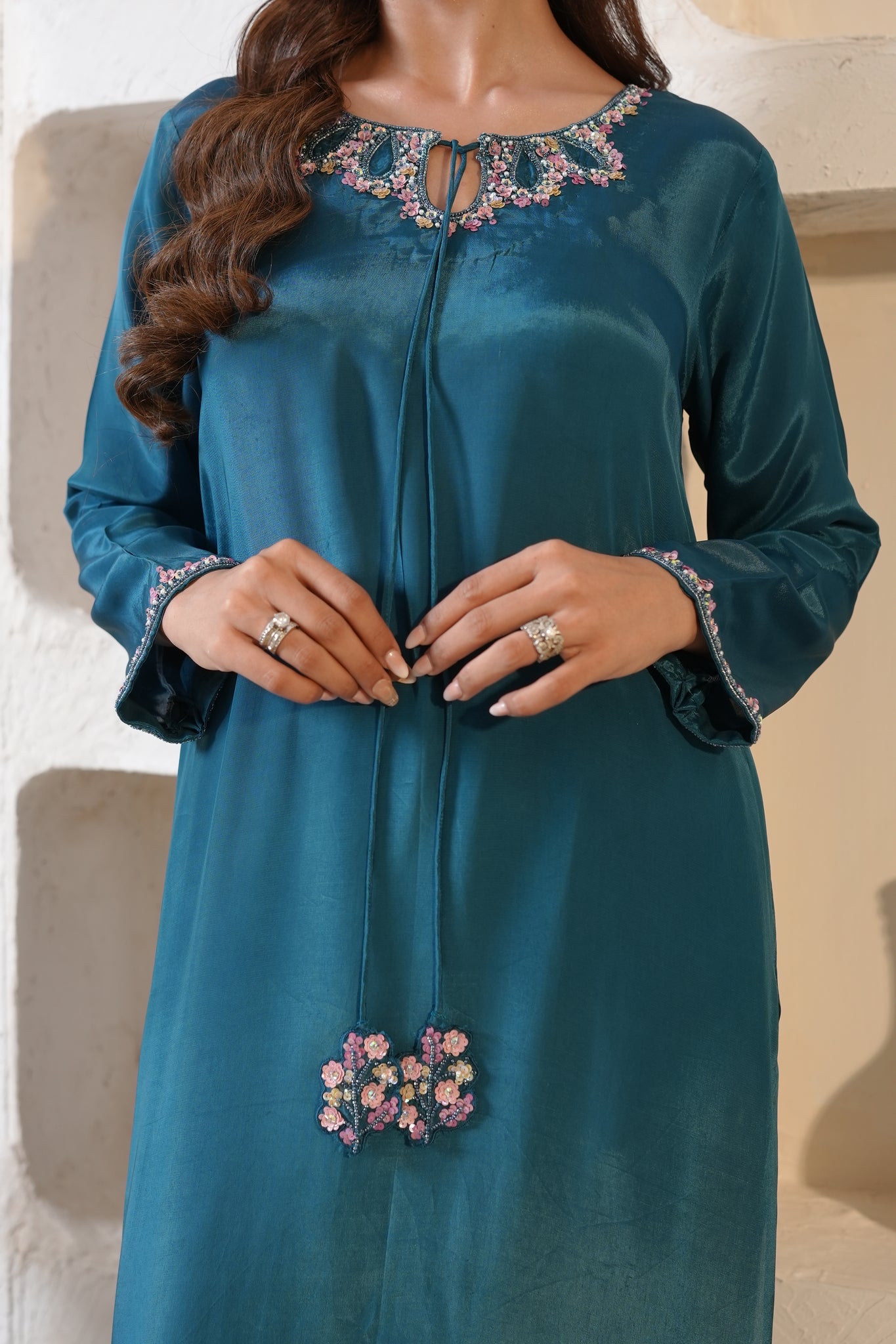 Stardust Teal Kaftan | SHAFAE