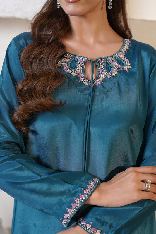 Stardust Teal Kaftan | SHAFAE